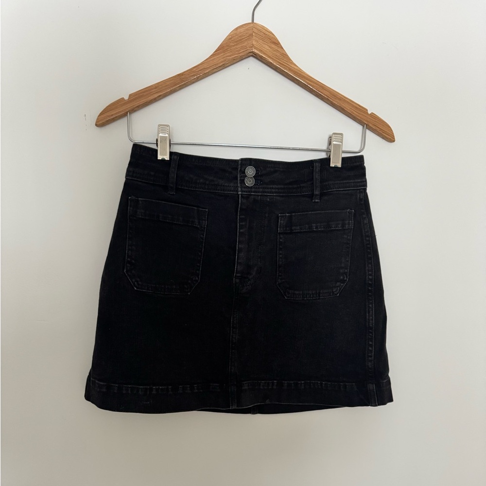 Madewell Black Denim Mini Skirt